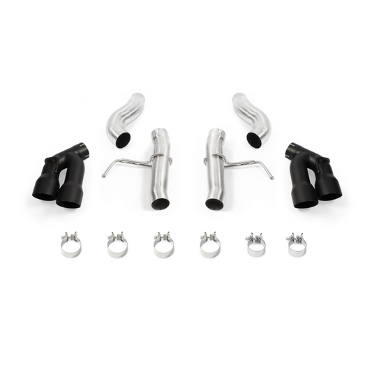 Mishimoto 2016+ Chevrolet Camaro 2.0T Quad-Tip Race Axle-Back Exhaust w/ Black Tips - eliteracefab.com