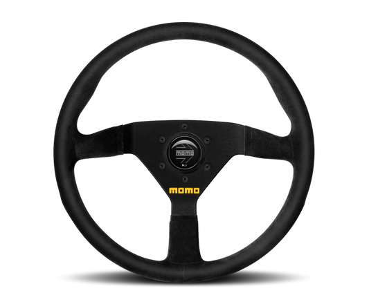 Momo MOD78 Steering Wheel 320 mm - Black Suede/Black Spokes - eliteracefab.com