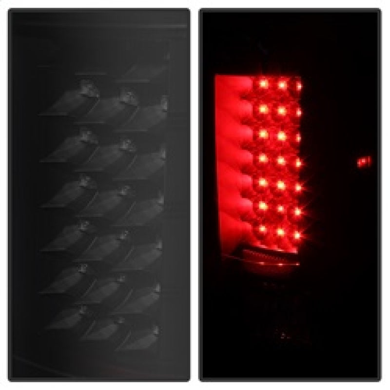 Xtune Chevy Silverado 07-13 LED Tail Lights Black Smoke ALT-JH-CS07-LED-BKSM - eliteracefab.com