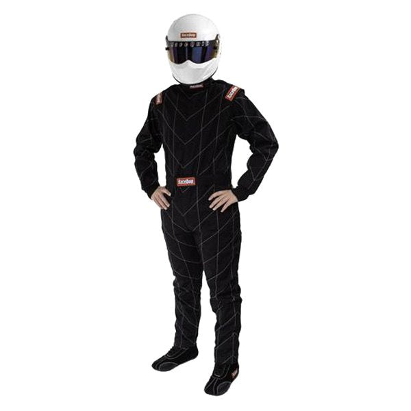 RaceQuip Black Chevron-1 Suit - SFI-1 2XL.