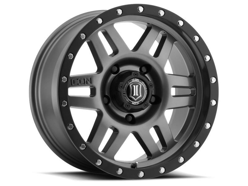 ICON Six Speed 17x8.5 5x150 25mm Offset 5.75in BS 116.5mm Bore Gun Metal Wheel - eliteracefab.com