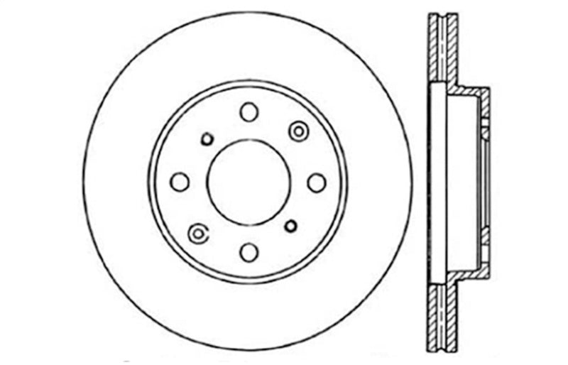 STOPTECH 96-00 HONDA CIVIC DX/HX COUPE/90-00 CIVIC DX/LX SEDAN SLOTTED & DRILLED LEFT FRONT ROTOR, 127.40023L - eliteracefab.com