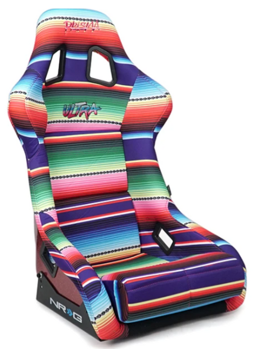 NRG Innovations PRISMA Mexicali Fiberglass Bucket Seat - Large - Serape / Red – FRP-302-MEXICALI