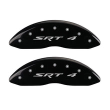 Load image into Gallery viewer, MGP Front set 2 Caliper Covers Engraved Front SRT4 Black finish silver ch MGP