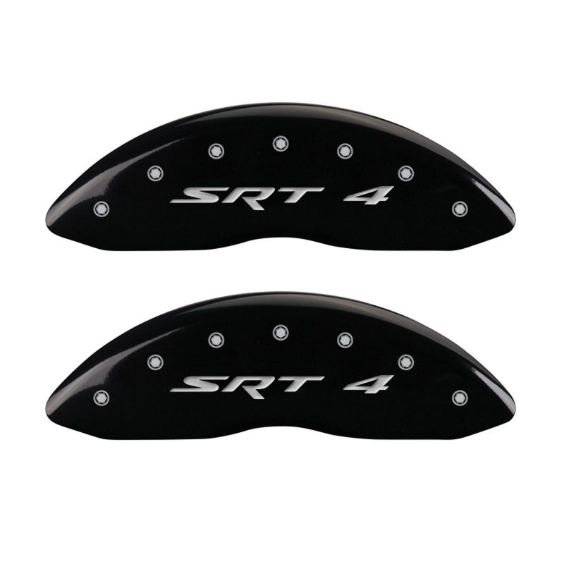 MGP 4 Caliper Covers Engraved Front & Rear SRT4 Black finish silver ch MGP