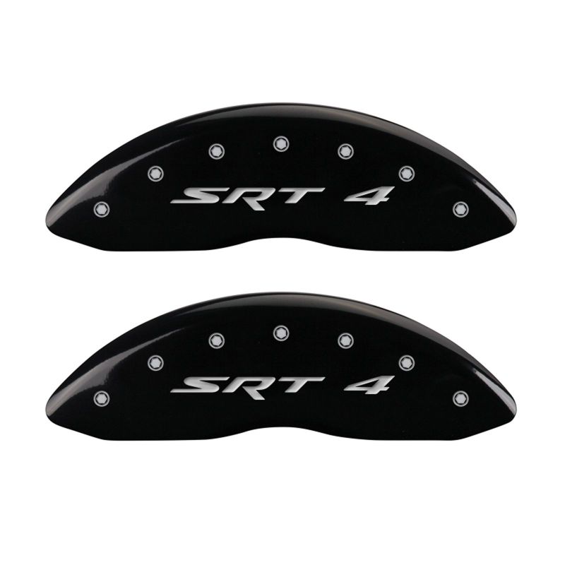 MGP 4 Caliper Covers Engraved Front Charger Engraved Rear RT Black finish silver ch MGP