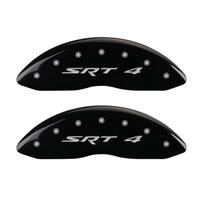 MGP 4 Caliper Covers Engraved Front Charger Engraved Rear RT Black finish silver ch MGP