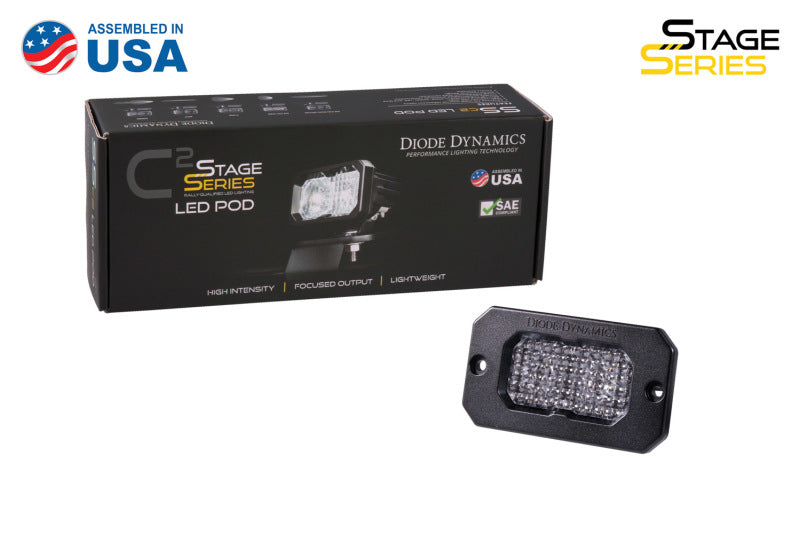 Diode Dynamics Stage Series 2 In LED Pod Pro - White Flood Flush WBL Each