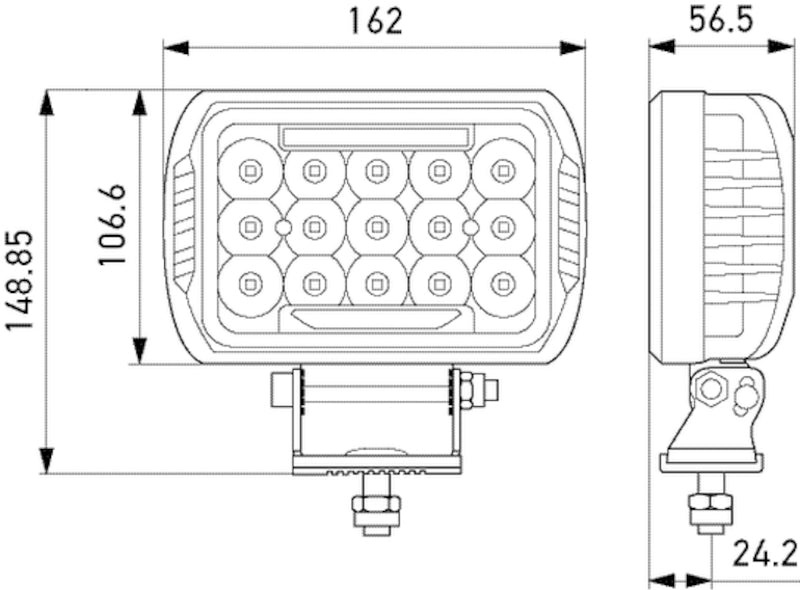 HELLA Value Fit 450 LED Lamp - 10-30 VDC 75W Driving Light Kit