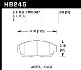 Hawk Performance Blue 9012 Front Brake Pads - HB245E.631