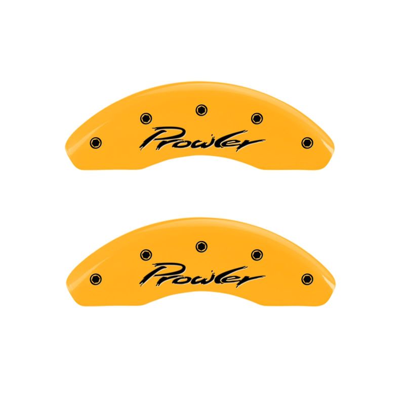 MGP 4 Caliper Covers Engraved Front & Rear 97-02 Chrysler Prowler Yellow Finish Black Prowler Logo MGP