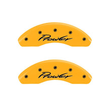 Load image into Gallery viewer, MGP 4 Caliper Covers Engraved Front &amp; Rear 97-02 Chrysler Prowler Yellow Finish Black Prowler Logo