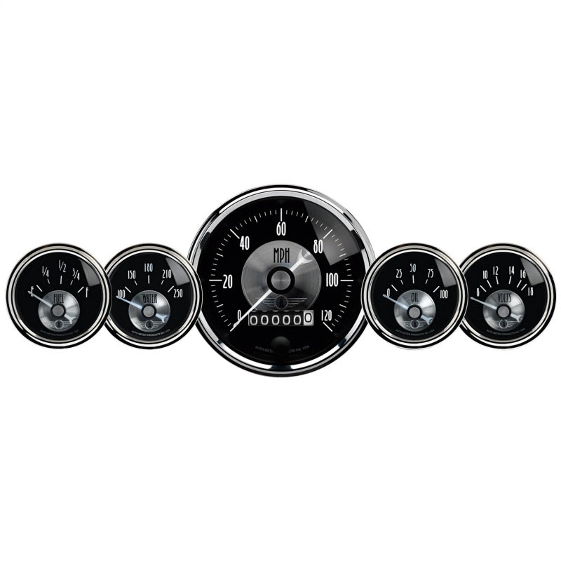 Autometer Prestige Series Black Diamond 3-3/8in Electric Speedometer 2-1/16in Elecrtric Oil Pressure 2003