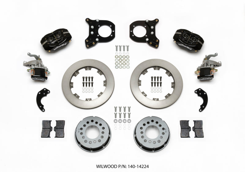 Wilwood Forged Dynalite P/S Rear Kit w/MC4 P-Brake Chev 12 Bolt w/Clip Eliminator Wilwood
