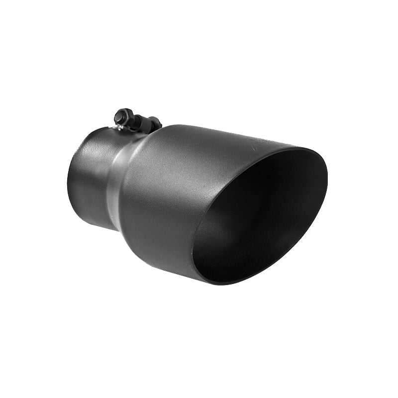 MBRP Universal Tip 4.5in OD 3in Inlet 8in Length Dual Walled Angled Exhaust Tip - Black - eliteracefab.com