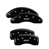 MGP 4 Caliper Covers Engraved Front Gen 5/Camaro Engraved Rear Gen 5/SS Black finish silver ch