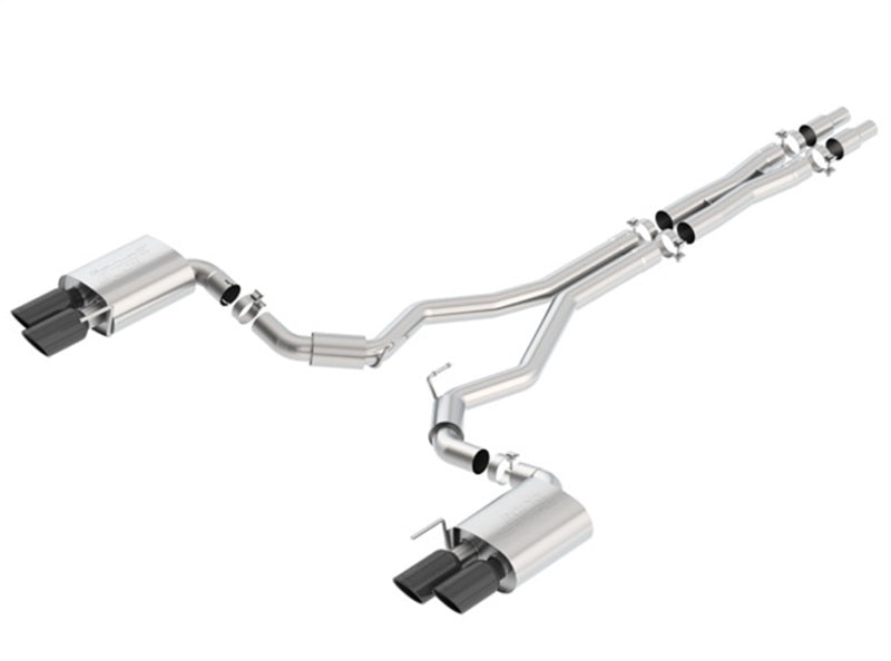 Borla 2018 Ford Mustang GT (A/T / M/T) 3in S-Type Catback Exhaust w/o Valves w/ Black Chrome Tips - eliteracefab.com