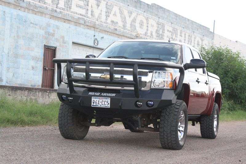 Road Armor 08-13 Chevy 1500 Stealth Front Winch Bumper w/Titan II Guard - Tex Blk Road Armor