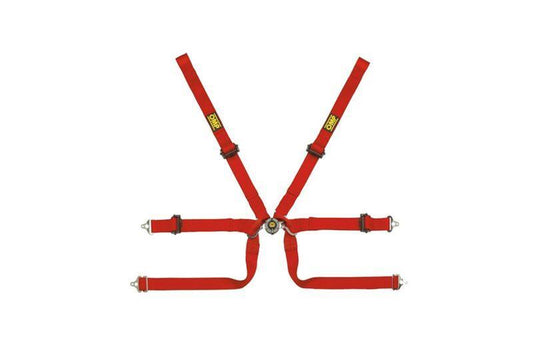 OMP TECNICA 2" Formula 6-Point Racing Harness - Red - FIA 8853-2016 - DA0-0206-A01-061