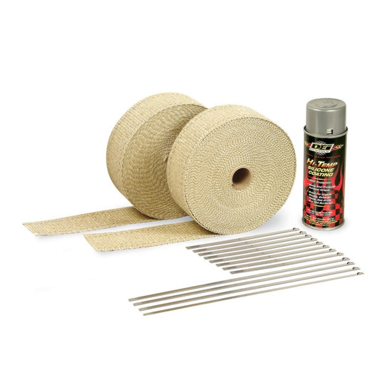 DEI Exhaust Wrap Kit - Tan Wrap & Aluminum HT Silicone Coating DEI