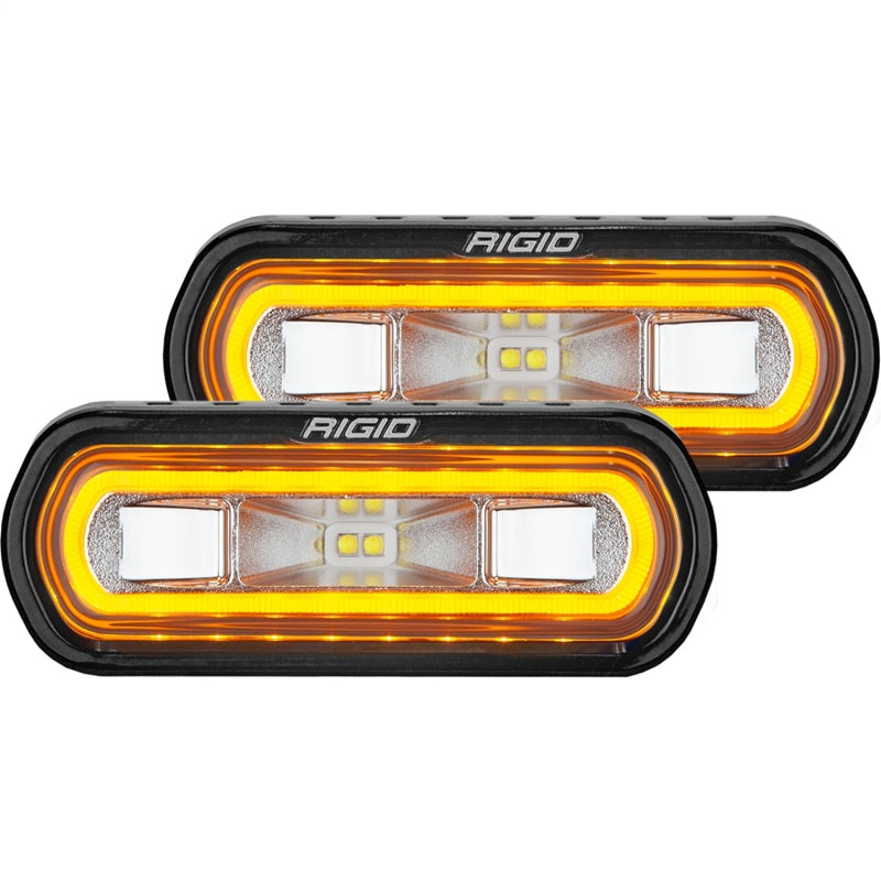 Rigid Industries SR-L Series Surface Mount LED Spreader Pair w/ Amber Halo - Universal - eliteracefab.com