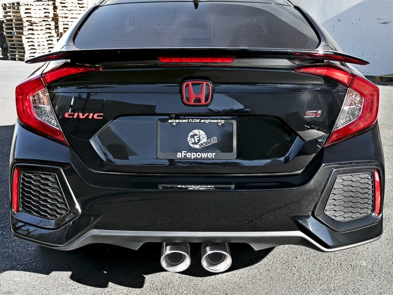 aFe Takeda 3in 304 SS Cat-Back Exhaust System w/ Polished Tips 2017 Honda Civic Si I4 1.5L (t) - eliteracefab.com