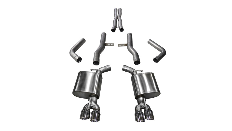 Corsa 15-17 Dodge Challenger Hellcat Dual Rear Exit Extreme Exhaust w/ 3.5in Polished Tips - eliteracefab.com