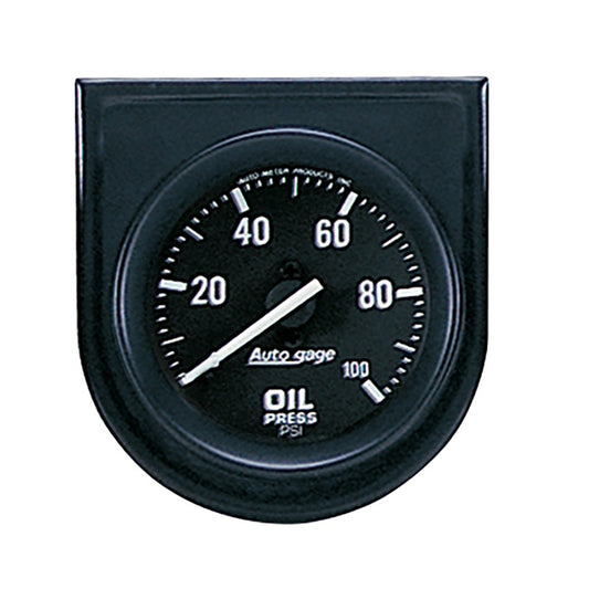 Autometer AutoGage Gauge Console 100psi Oil Pressure Gauge - Black Dial/Black Bezel 2332