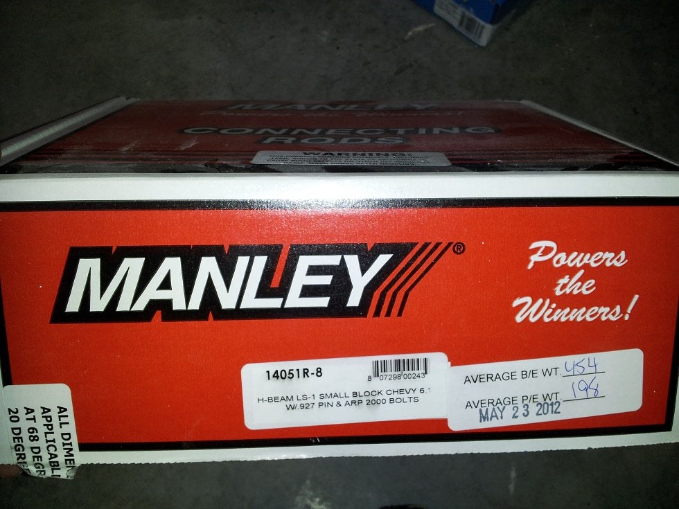 MANLEY 14051R-8 H-Beam Connecting Rod Set - eliteracefab.com