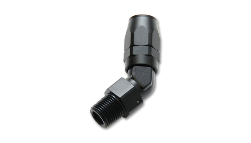 Vibrant -10AN Male NPT 45Degree Hose End Fitting - 3/8 NPT - eliteracefab.com