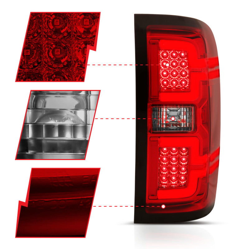 ANZO 2014-2018 Chevy Silverado 1500 LED Taillights Red/Clear - eliteracefab.com