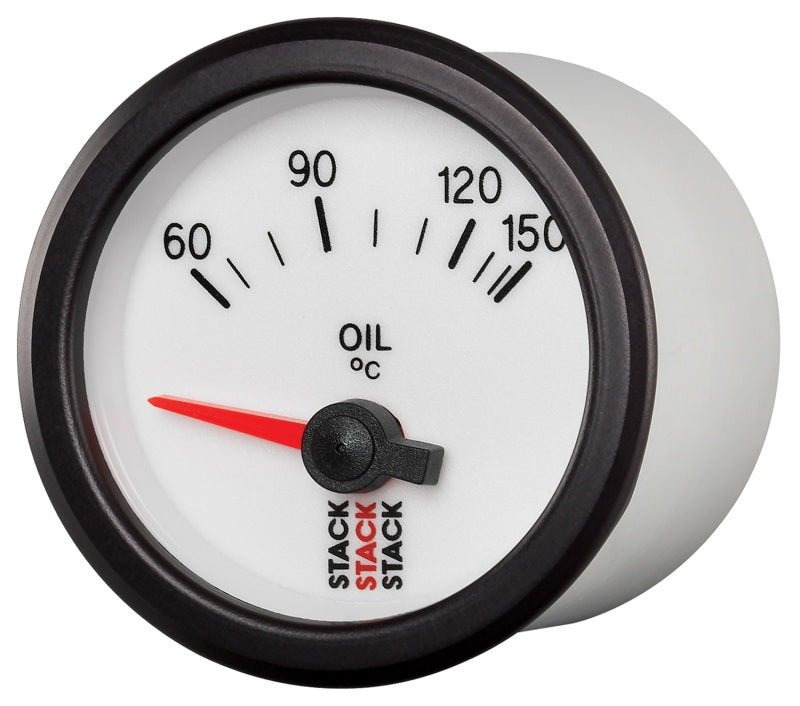 Autometer Stack 52mm 60-150 Deg C M10 Male Electric Oil Temp Gauge - White