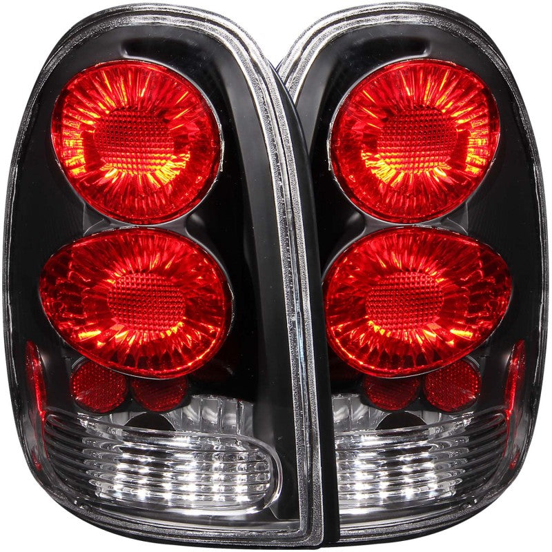 ANZO USA Chrysler Voyager Taillights Black; 1996-2000 - eliteracefab.com