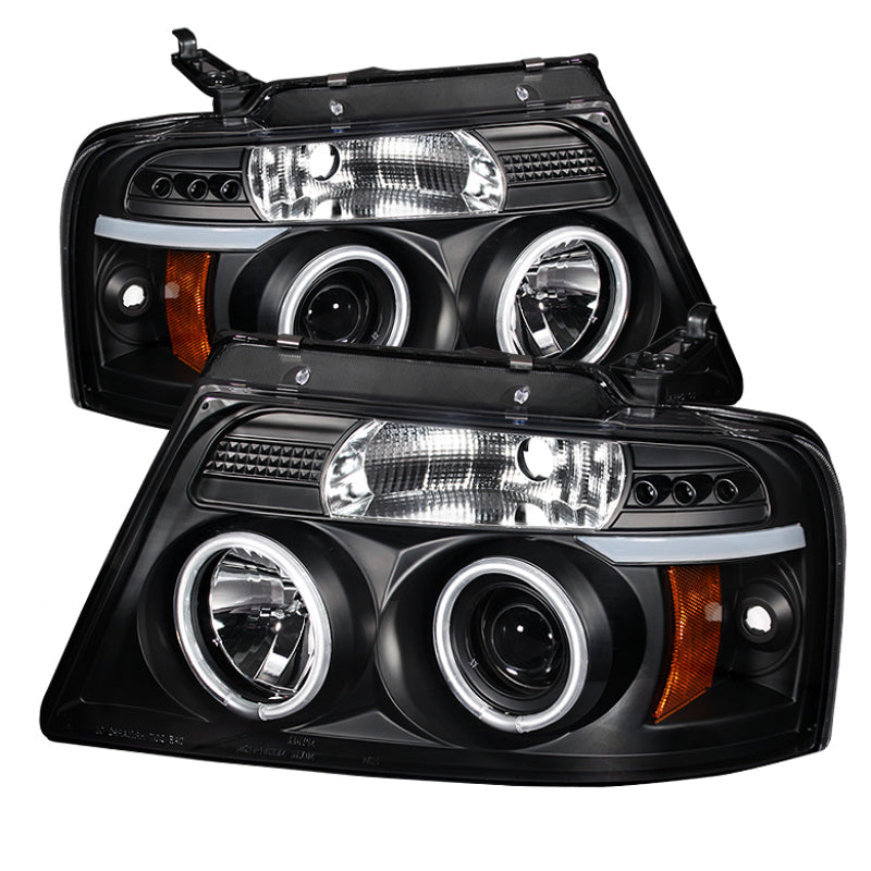 Spyder Ford F150 04-08 Projector Headlights Version 2 CCFL Halo LED Blk PRO-YD-FF15004-CCFL-G2-BK - eliteracefab.com