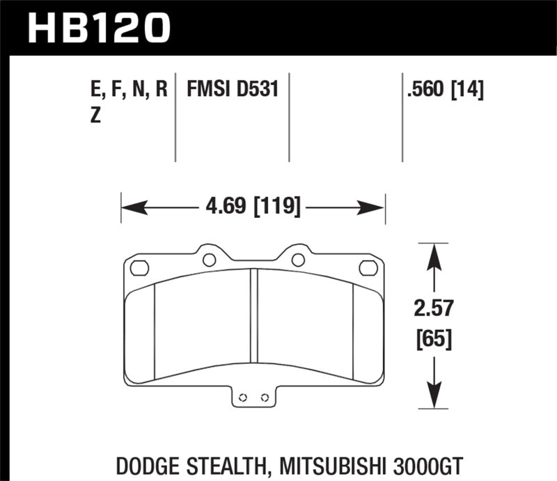 Hawk Performance Ceramic Front Brake Pads - HB120Z.560