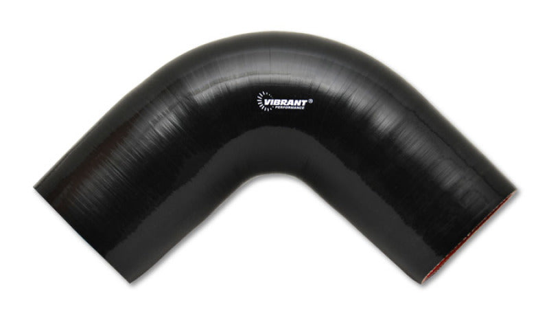 Vibrant 4 Ply Reinforced Silicone Elbow Connector - 3.5in I.D. - 90 deg. Elbow (BLACK) - eliteracefab.com
