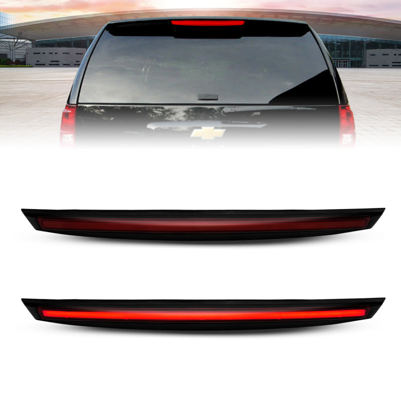 ANZO 2007-2014 Chevrolet Suburban 1500 LED 3rd Brake Light Black Housing Smoke Lens w/ Spoiler 1pc - eliteracefab.com