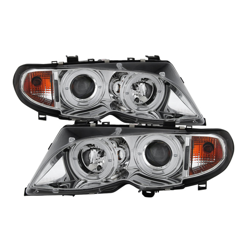 Spyder BMW E46 3-Series 02-05 4DR Projector Headlights 1PC LED Halo Chrm PRO-YD-BMWE4602-4D-AM-C - eliteracefab.com