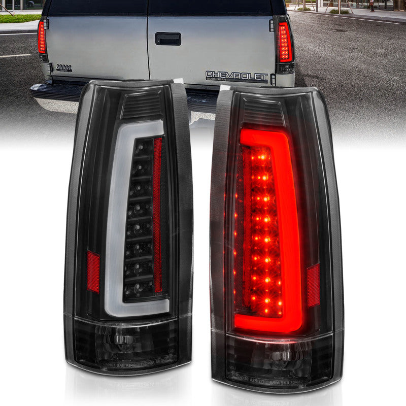 ANZO 1999-2000 Cadillac Escalade LED Taillights Black Housing Clear Lens Pair - eliteracefab.com