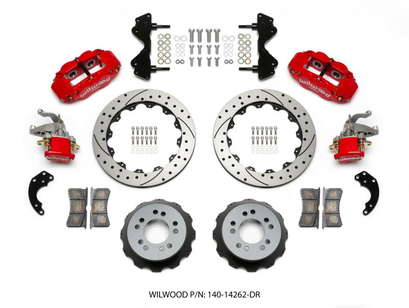 Wilwood Narrow Superlite 4R / MC4 Rear Kit 12.88 Drilled Red Currie Pro-Tour Unit Bearing Floater Wilwood