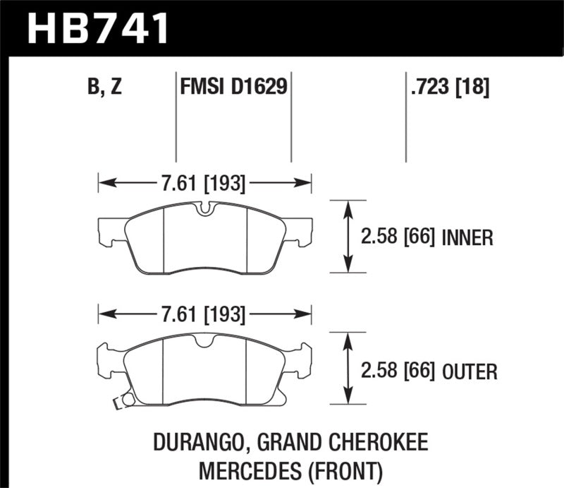 Hawk 13-15 Mercedes-Benz GL350/450 12-15 ML350 2015 ML250 HPS 5.0 Front Brake Pads - eliteracefab.com