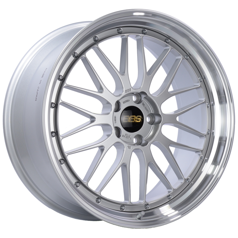 BBS LM 21x10 5x120 ET38 Diamond Silver Center Diamond Cut Lip Wheel -82mm PFS/Clip Required BBS