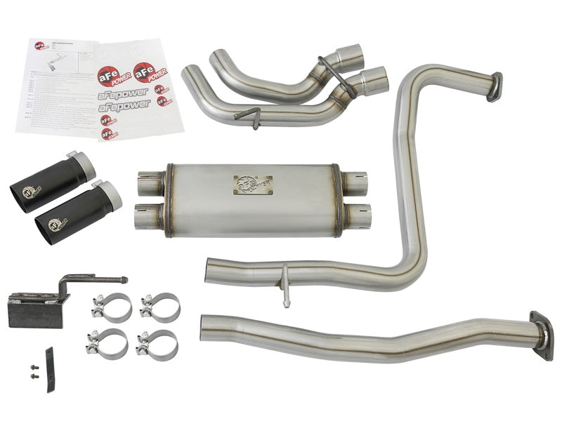 aFe POWER Rebel Series 2-1/2in 409 SS Cat Back Exhaust w/ Black Tips 16-17 Nissan Titan V8 5.6L - eliteracefab.com