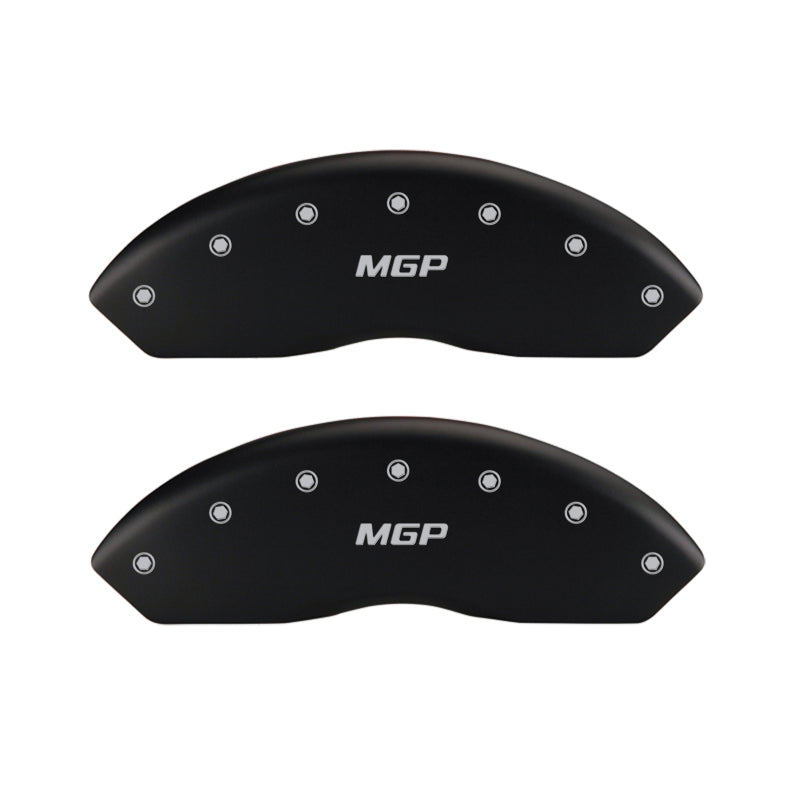 MGP 4 Caliper Covers Engraved Front & Rear MGP Matte Black finish silver ch MGP