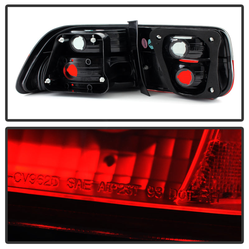 Spyder Honda Civic 96-00 2Dr Crystal Tail Lights Red Smoke ALT-YD-HC96-2D-CRY-RS - eliteracefab.com