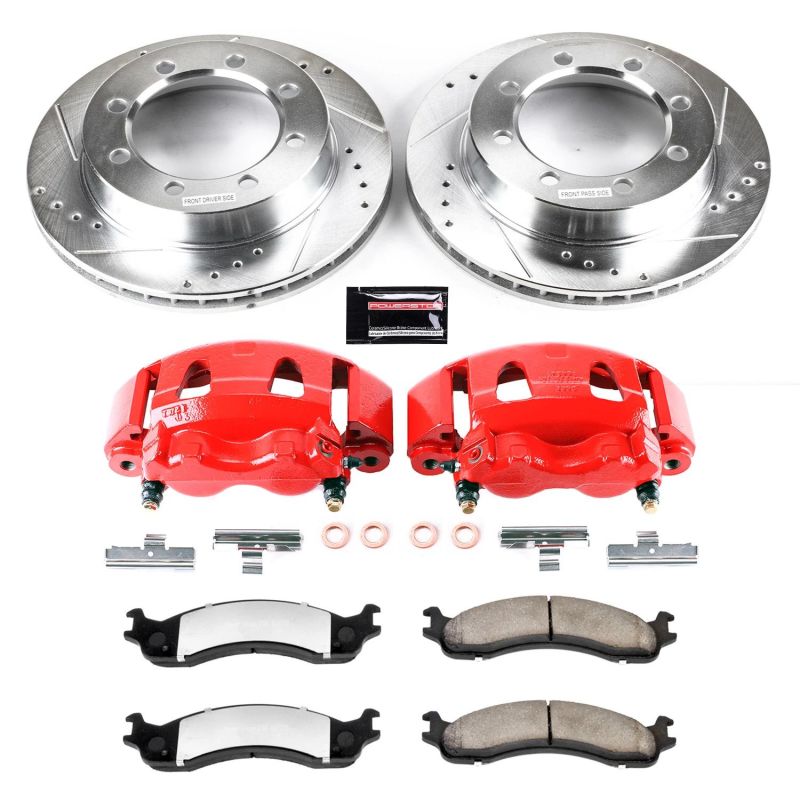 Power Stop 95-99 Ford F-250 Front Z36 Truck & Tow Brake Kit w/Calipers - eliteracefab.com