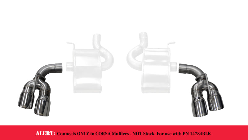Corsa 16-17 Chevy Camaro SS 2.75in Inlet / 4in Outlet Polished Tip Kit (For Corsa Exhaust Only) CORSA Performance
