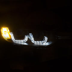 ANZO USA Bmw 3 Series F30 Projector Headlights W/ U-Bar Black Hid Compatible; 2012-2015 - eliteracefab.com
