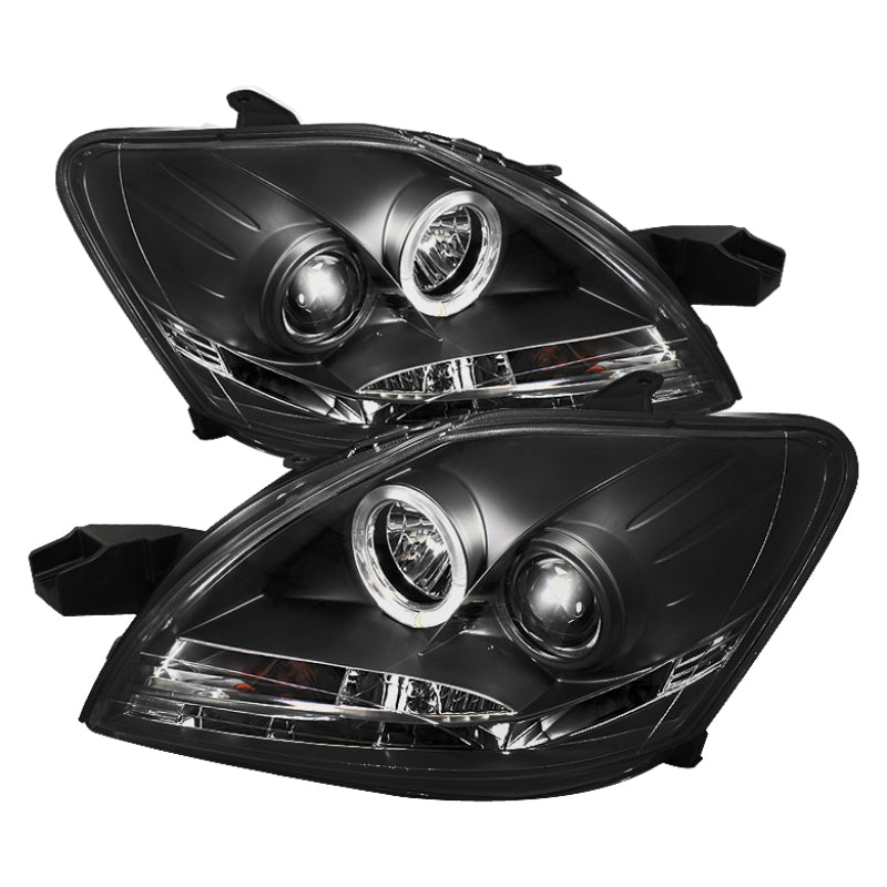 Spyder Toyota Yaris 07-11 4Dr Projector Headlights LED Halo DRL Blk PRO-YD-TYA074D-DRL-BK - eliteracefab.com