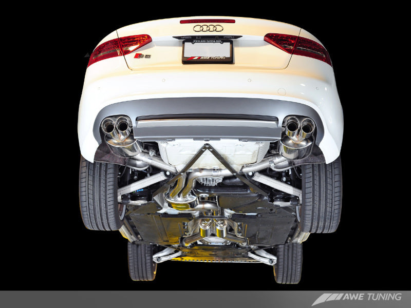 AWE Tuning Audi B8 / B8.5 S5 Cabrio Touring Edition Exhaust - Resonated - Chrome Silver Tips - eliteracefab.com